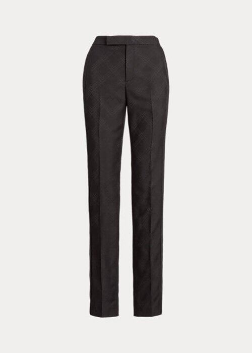 Schwarze Smokinghose „Alaina“ von Ralph Lauren aus Jacquard für Damen Schwarze Smokinghose „Alaina“ von Ralph Lauren aus Jacquard für Damen