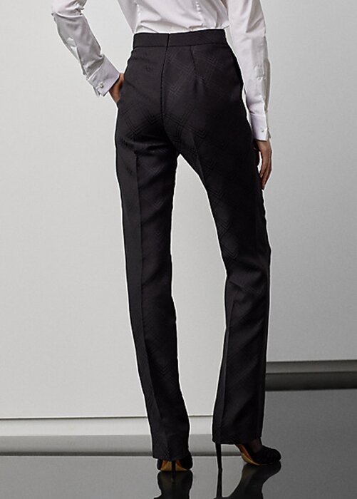 Schwarze Smokinghose „Alaina“ von Ralph Lauren aus Jacquard für Damen Schwarze Smokinghose „Alaina“ von Ralph Lauren aus Jacquard für Damen