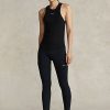Schwarze Stretch-Leggings mit Steg von Ralph Lauren für Damen Schwarze Stretch-Leggings mit Steg von Ralph Lauren für Damen