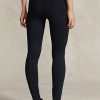 Schwarze Stretch-Leggings mit Steg von Ralph Lauren für Damen Schwarze Stretch-Leggings mit Steg von Ralph Lauren für Damen