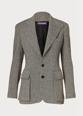 Schwarze Tweed-Blazer für Damen von Ralph Lauren