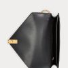 Schwarze Umhängetaschen mit Kroko-Prägung und Umschlagkette für Damen von Ralph Lauren Polo ID Schwarze Umhängetaschen mit Kroko-Prägung und Umschlagkette für Damen von Ralph Lauren Polo ID