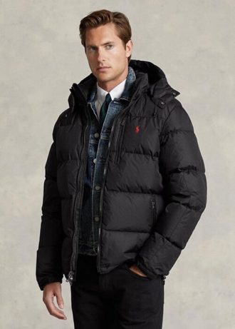 Schwarze wasserabweisende Daunenjacken von Ralph Lauren für Herren