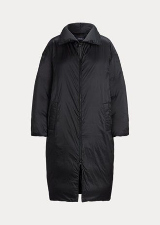 Schwarze wasserabweisende Daunenmäntel von Ralph Lauren für Damen Schwarze wasserabweisende Daunenmäntel von Ralph Lauren für Damen