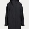 Schwarze wasserabweisende Windjacke mit Kapuze von Ralph Lauren für Damen Schwarze wasserabweisende Windjacke mit Kapuze von Ralph Lauren für Damen