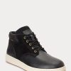 Schwarze wasserdichte Leder-Wildlederstiefel von Ralph Lauren für Herren Schwarze wasserdichte Leder-Wildlederstiefel von Ralph Lauren für Herren