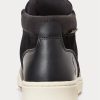 Schwarze wasserdichte Leder-Wildlederstiefel von Ralph Lauren für Herren Schwarze wasserdichte Leder-Wildlederstiefel von Ralph Lauren für Herren