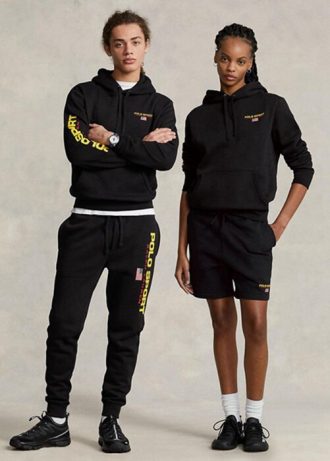 Schwarzer Fleece-Hoodie für Herren von Ralph Lauren Polo Sport