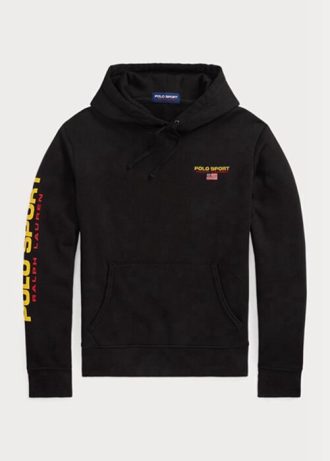 Schwarzer Fleece-Hoodie für Herren von Ralph Lauren Polo Sport