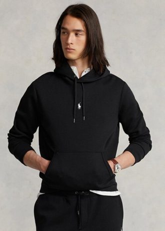 Schwarzer Ralph Lauren Doppelstrick-Hoodie für Herren