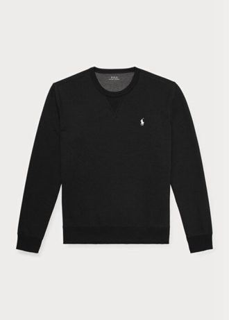 Schwarzes Ralph Lauren Doppelstrick-Pullover-Sweatshirt für Herren