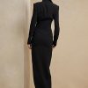 Schwarzes Ralph Lauren Kristian Seiden-Cady-Kleid für Damen Schwarzes Ralph Lauren Kristian Seiden-Cady-Kleid für Damen