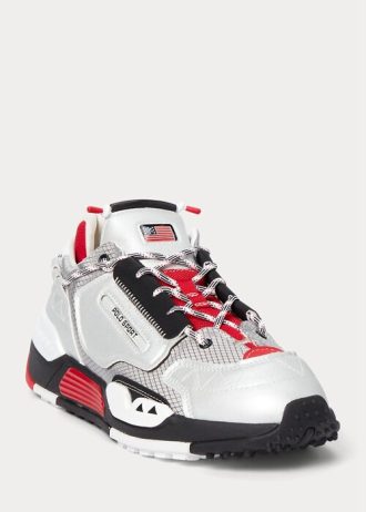 Silber / Rot / Schwarz Herren Ralph Lauren PS200 Sneakers