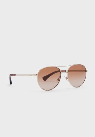 Silberne Damen-Pilotensonnenbrille Ralph Lauren 0Ra4135