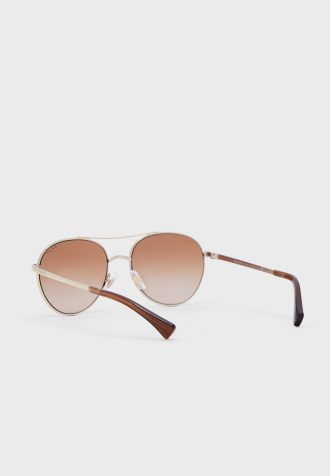 Silberne Damen-Pilotensonnenbrille Ralph Lauren 0Ra4135