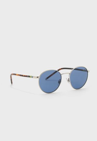 Silberne runde Herrensonnenbrille Ralph Lauren 0PH3133