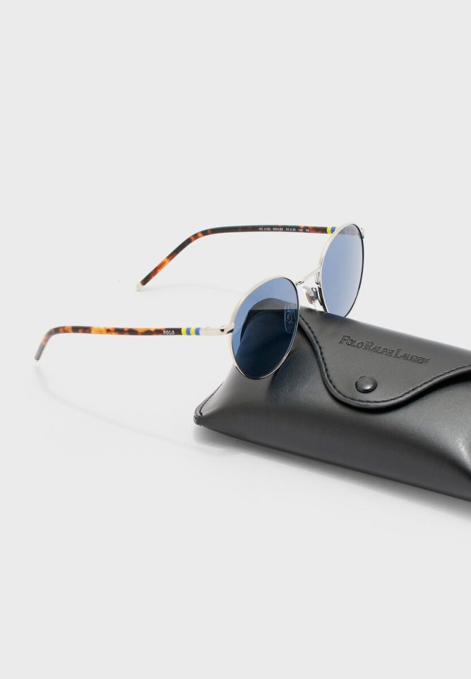 Silberne runde Herrensonnenbrille Ralph Lauren 0PH3133 Silberne runde Herrensonnenbrille Ralph Lauren 0PH3133