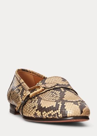 Snake Damen Ralph Lauren Avah Welington Ayers Slipper aus Schlangenleder