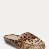 Snake Damen Ralph Lauren Brynn Flache Driver-Schuhe aus geprägtem Leder und Kalbshaar Snake Damen Ralph Lauren Brynn Flache Driver-Schuhe aus geprägtem Leder und Kalbshaar