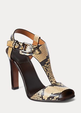 Snake Damen Ralph Lauren Emilie Welington Ayers Schlangenleder-Sandalen