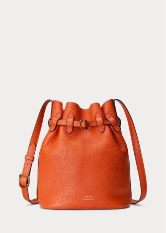Sunset Orange Damen Ralph Lauren Leder Mittelgroße Bellport Beuteltaschen
