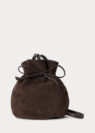 Tabakfarbene Ralph Lauren The Suede Pony Handtasche für Damen