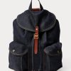True Indigo Damen Ralph Lauren Denim Rucksack Handtasche True Indigo Damen Ralph Lauren Denim Rucksack Handtasche