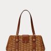 Walnut/Lauren Tan Damen Ralph Lauren Rattan Medium Lilly Satchel Taschen Walnut/Lauren Tan Damen Ralph Lauren Rattan Medium Lilly Satchel Taschen