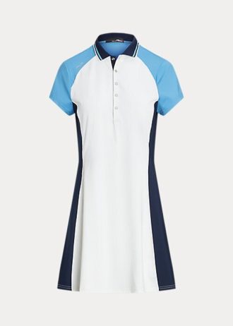 Weiß / Blaues Ralph Lauren Color-Block-Kleid aus Stretch-Jersey für Damen