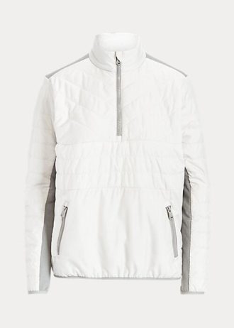 Weiß / Graue Ralph Lauren Hybrid-Sweatshirts mit Viertelreißverschluss für Damen