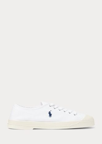 Weiß / Marineblau Ralph Lauren Essence 100 Canvas Cap-Toe Sneakers für Herren