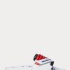Weiß / Rot Herren Ralph Lauren Color-Blocked Leder Moto Hausschuhe Weiß / Rot Herren Ralph Lauren Color-Blocked Leder Moto Hausschuhe