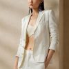 Weiße Blazer aus Leinen-Canvas von Ralph Lauren für Damen Weiße Blazer aus Leinen-Canvas von Ralph Lauren für Damen