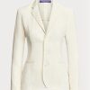 Weiße Blazer aus Leinen-Canvas von Ralph Lauren für Damen Weiße Blazer aus Leinen-Canvas von Ralph Lauren für Damen
