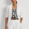 Weiße Blazer aus Leinenmischung von Ralph Lauren für Damen Weiße Blazer aus Leinenmischung von Ralph Lauren für Damen