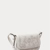 Weiße Damen Ralph Lauren Eyelet Leder Kleine Maddy Schultertaschen Weiße Damen Ralph Lauren Eyelet Leder Kleine Maddy Schultertaschen