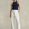 Weiße Fleece-Jogginghose mit abgeschnittenem Saum von Ralph Lauren für Damen Weiße Fleece-Jogginghose mit abgeschnittenem Saum von Ralph Lauren für Damen