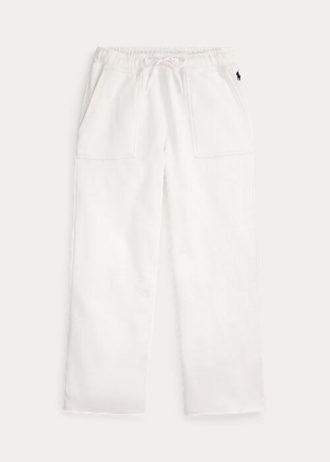 Weiße Fleece-Jogginghose mit abgeschnittenem Saum von Ralph Lauren für Damen