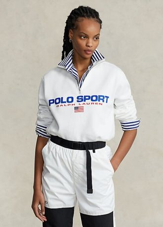 Weiße Fleece-Sweatshirts für Damen von Ralph Lauren Polo Sport