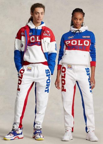 Weiße Fleecehose im Farbblockdesign von Ralph Lauren Polo Sport für Herren Weiße Fleecehose im Farbblockdesign von Ralph Lauren Polo Sport für Herren
