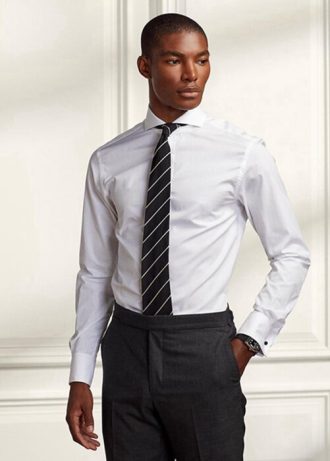 Weiße formelle Popeline-Hemden von Ralph Lauren Keaton für Herren