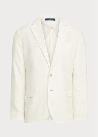 Weiße Herren-Anzugsakko aus weichem Leinen von Ralph Lauren Polo