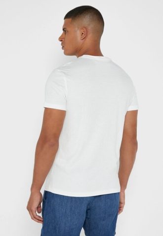 Weiße Herren Ralph Lauren Brust-Logo Rundhals T-Shirts