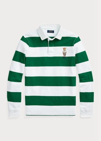 Weiße Herren Ralph Lauren Custom Slim Fit Bear Rugby Poloshirts