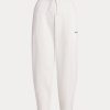 Weiße Karotten-Jogginghose aus Baumwoll-Mischfleece für Damen von Ralph Lauren Weiße Karotten-Jogginghose aus Baumwoll-Mischfleece für Damen von Ralph Lauren
