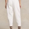 Weiße Karotten-Jogginghose aus Baumwoll-Mischfleece für Damen von Ralph Lauren Weiße Karotten-Jogginghose aus Baumwoll-Mischfleece für Damen von Ralph Lauren