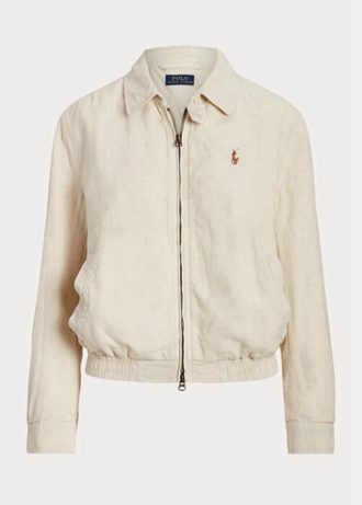 Weiße Leinen-Windjacke von Ralph Lauren für Damen