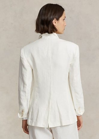 Weiße Leinenblazer von Ralph Lauren für Damen