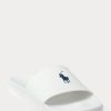 Weiße/marineblaue Ralph Lauren Signature Pony-Hausschuhe für Herren