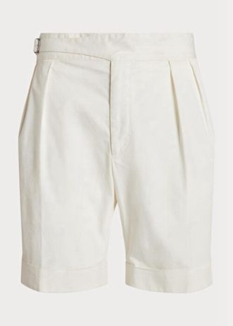 Weiße, maßgeschneiderte Stretch-Chino-Shorts für Herren von Ralph Lauren